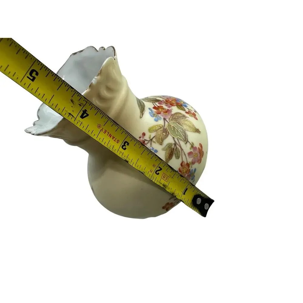Rudolstadt Hand-Painted Porcelain Creamer with Floral Design and Gold Accents